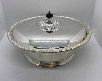 BIRKS  Regency Large Round Covered Casserole Glass Dish 1940