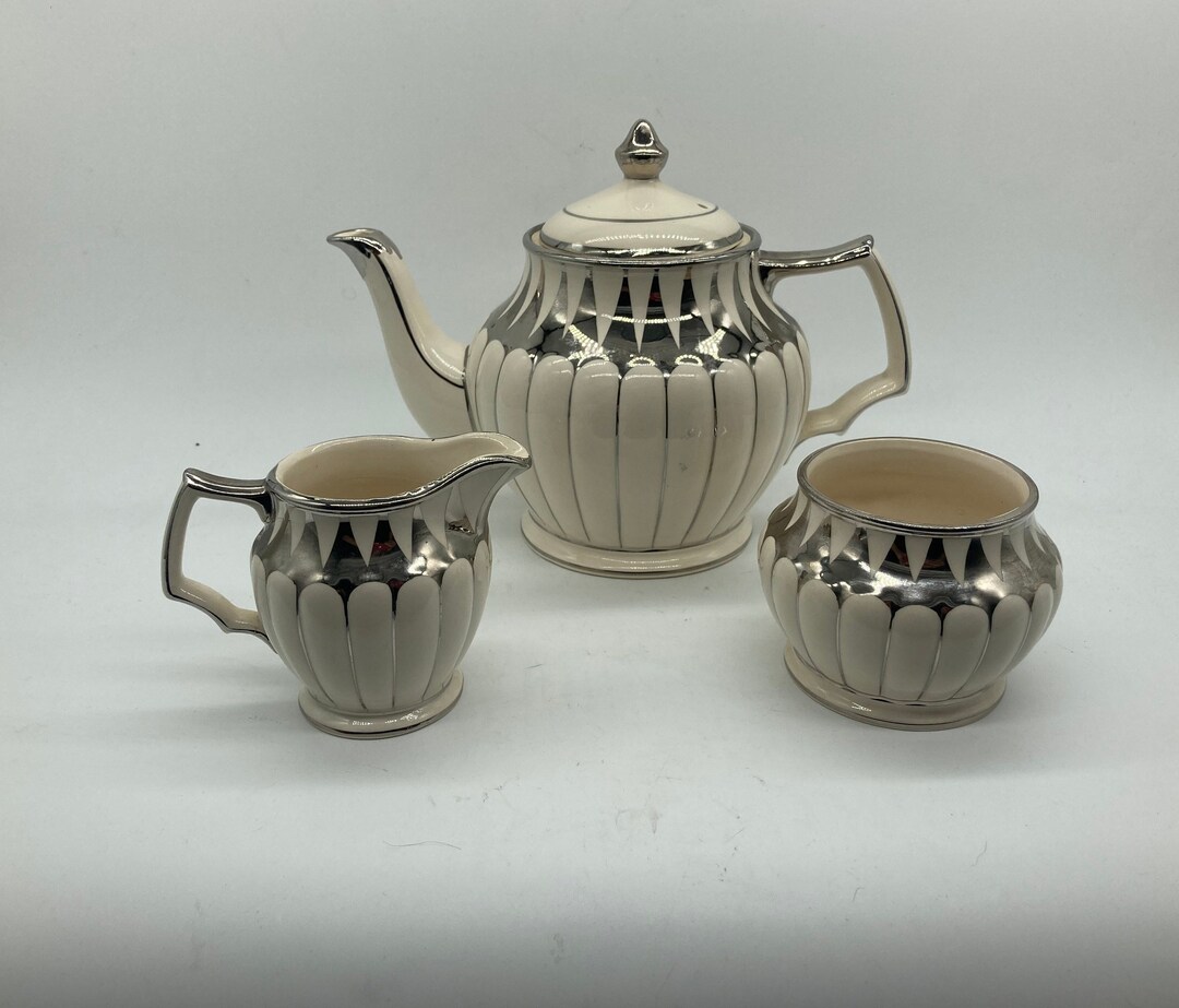 Sadler Tea Set SADLER 3 Piece Tea Set 1940s Tea Pot Sugar Bowl Cream Jug - Etsy