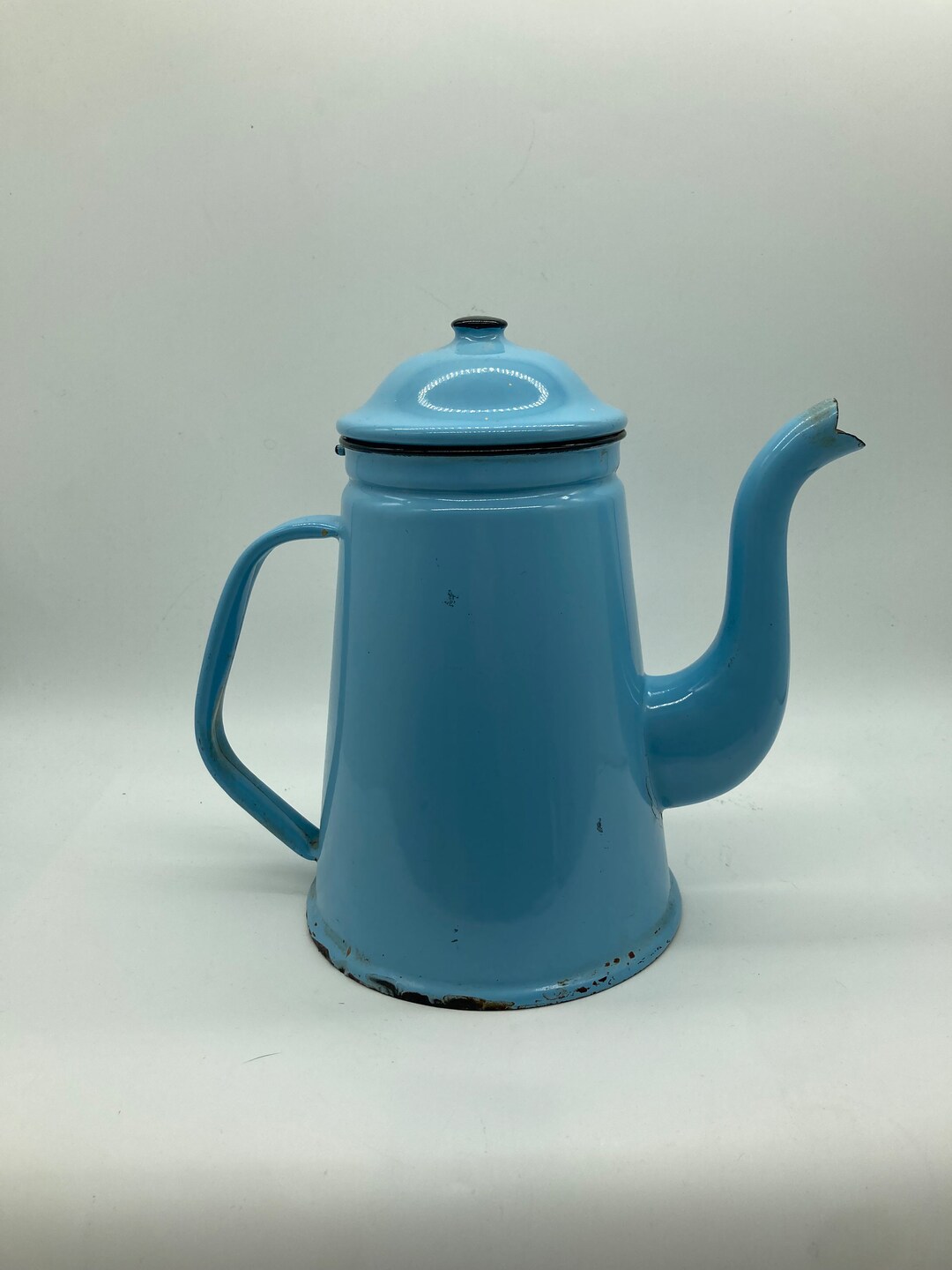 Robin Egg Blue Enamel Ware Vintage Coffee Pot Decor Floral Etsy