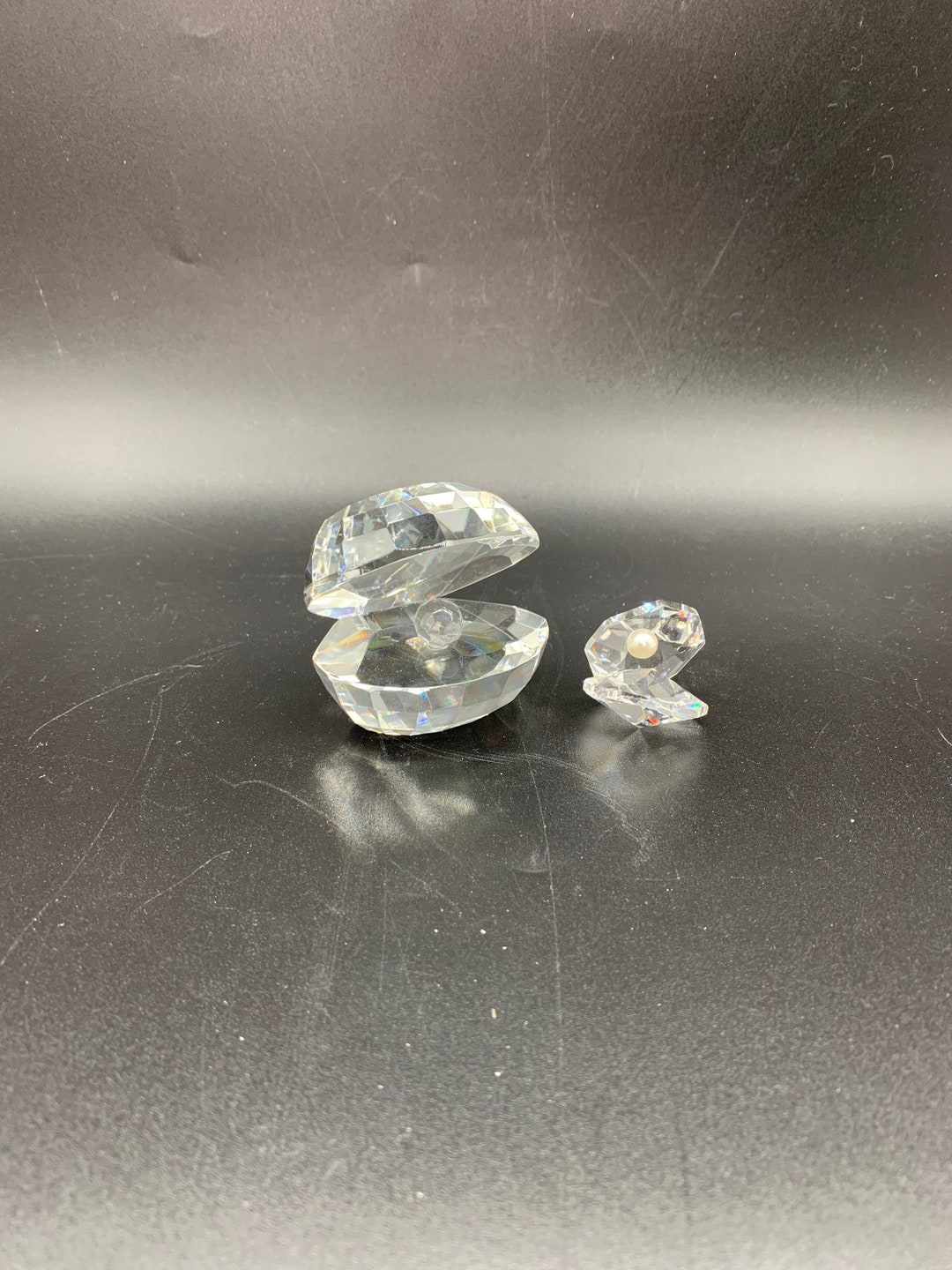 2 Crystal Oyster Shells With Pearls Swarovski Style Etsy Canada