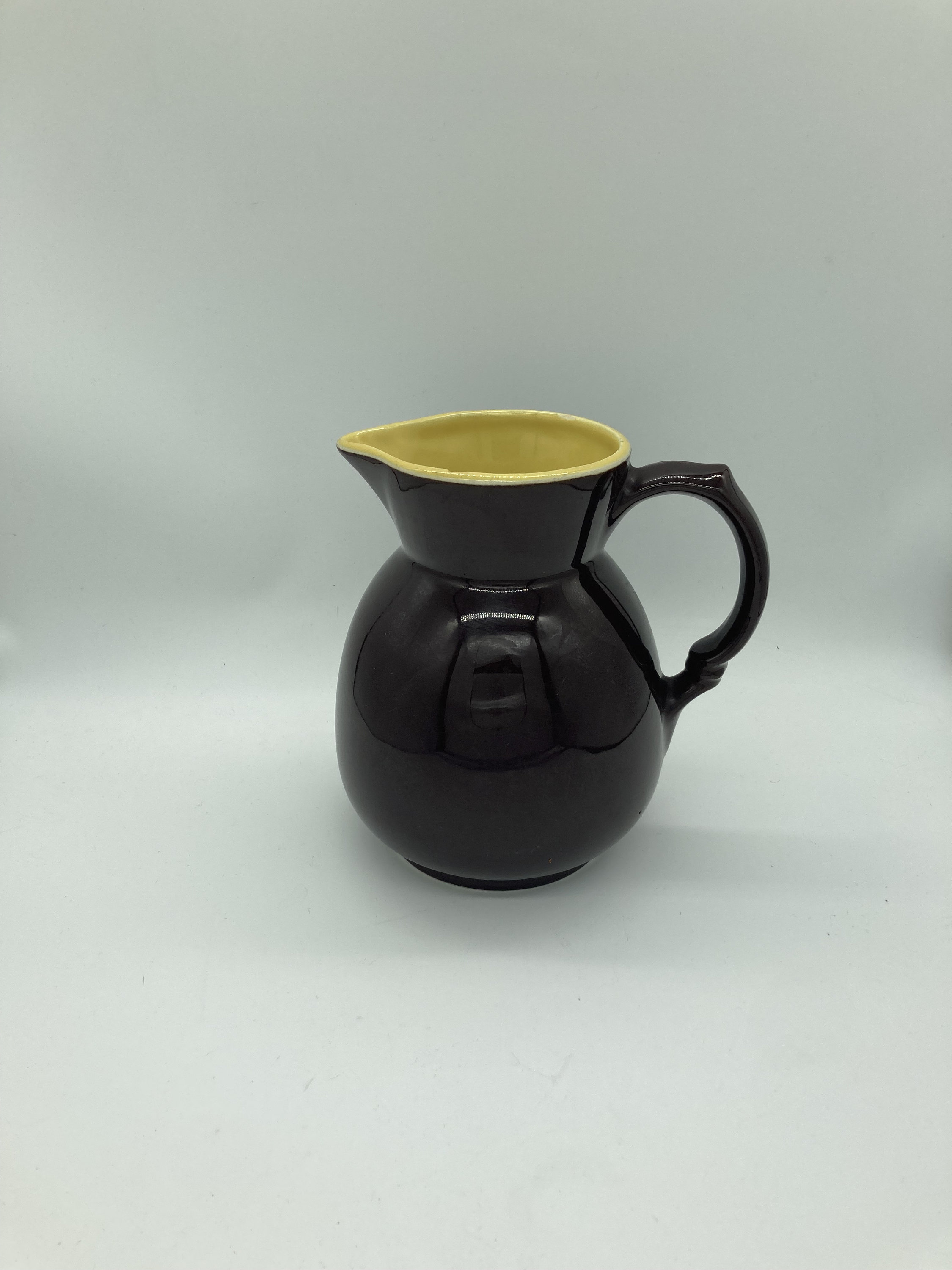 Vintage HALL Pottery USA / Yellow / Milk Creamer Pitcher / Vented
