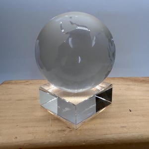 OLEG CASSINI Designer Crystal Etched World Globe on Stand Signed