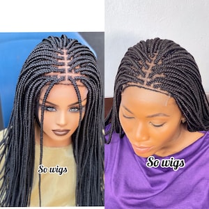 Lace Closure braided wig for black women