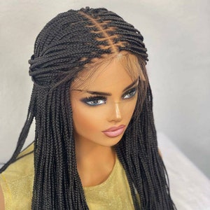 Boxbraided wig lace closure wig for black women