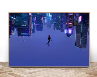 Spider Man Into the Spider Verse Movie Poster Wall art Canvas Painting Living Room Home Decor（No frame）