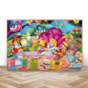 Alice In Wonderland Movie Poster Wall art Canvas Painting Living Room Home Decor（No frame）