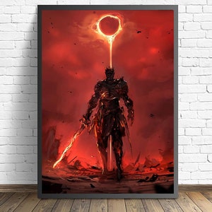 Póster del juego Dark Soul Soul Of Cinder, arte de pared, pintura en lienzo, decoración del hogar para sala de estar (sin marco)