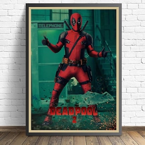 Superhero Deadpool Movie Poster Wall art Canvas Painting Living Room Home Decor（No frame）