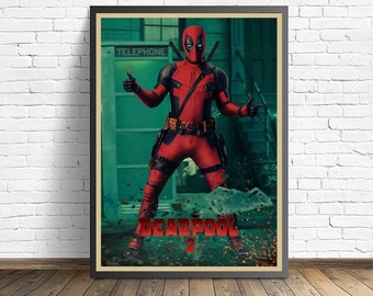 Póster de película de superhéroe Deadpool, arte de pared, pintura en lienzo, decoración del hogar para sala de estar (sin marco)