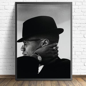 Póster de Malcolm X, arte de pared, pintura en lienzo, decoración del hogar para sala de estar (sin marco)