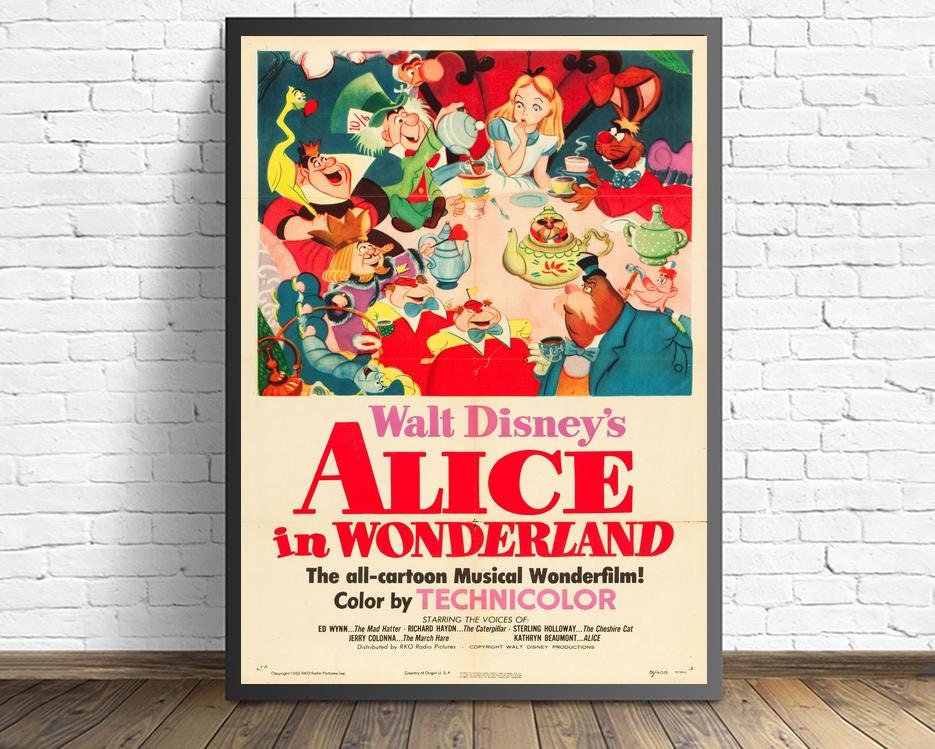 Alice In Wonderland Movie Poster Wall art Canvas Painting Living Room Home Decor(No frame)
