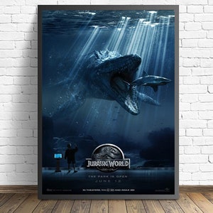 Jurassic World Movie Poster Wall art Canvas Painting Living Room Home Decor（No frame）