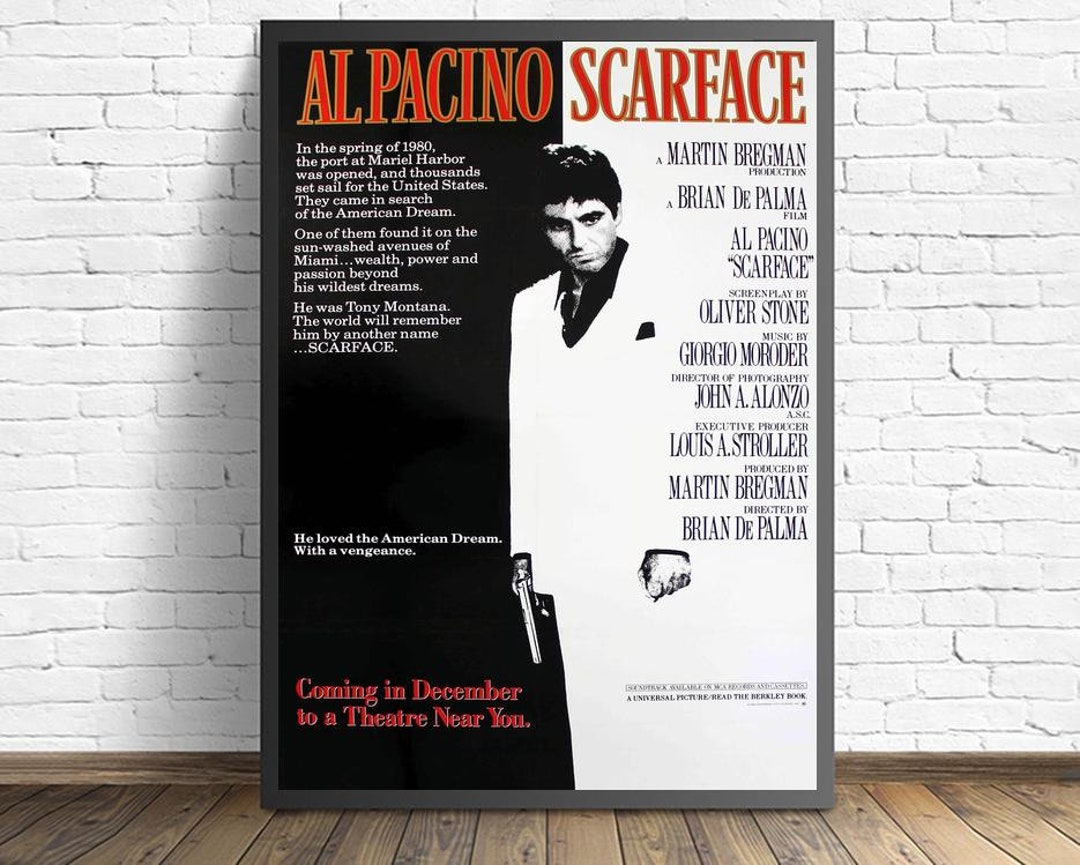 Al Pacino Scarface Movie Poster Wall Art Canvas Painting Living Room ...
