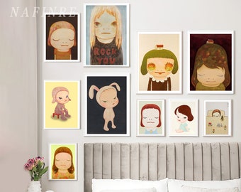 Nara Yoshitomo Home Decor Canvas Poster Art Wall art Living Room（No frame）