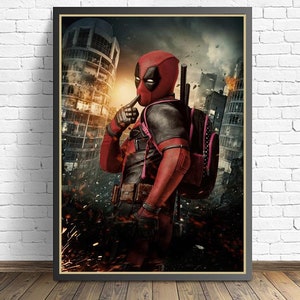Superhero Deadpool Movie Poster Wall art Canvas Painting Living Room Home Decor（No frame）