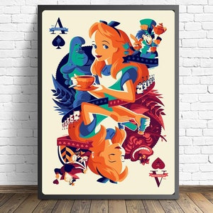 Alice In Wonderland Movie Poster Wall art Canvas Painting Living Room Home Decor（No frame）