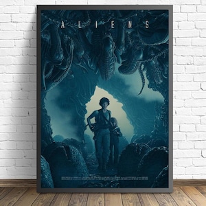 Aliens Movie Poster Wall art Canvas Painting Living Room Home Decor（No frame）