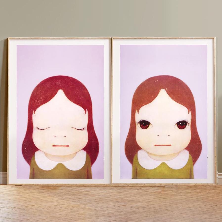 Nara Yoshitello Poster Wandkunst Leinwand Gemälde Wohnzimmer Wohnkultur (ohne Rahmen)
