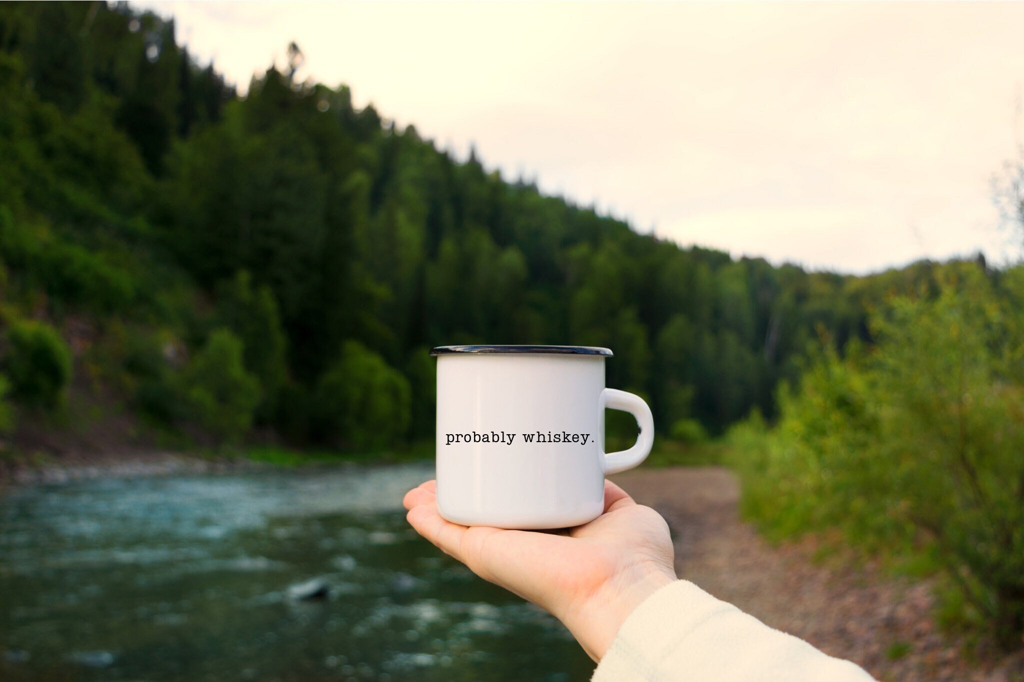 Buy Probably Whiskey Enamel Coffee Mug, Probably Whiskey Mug