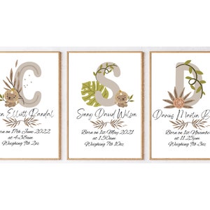 Personalised Safari Name Print | Boys & Girls Nursery | Baby Keepsake | New Parent Gift | *Digital Download*