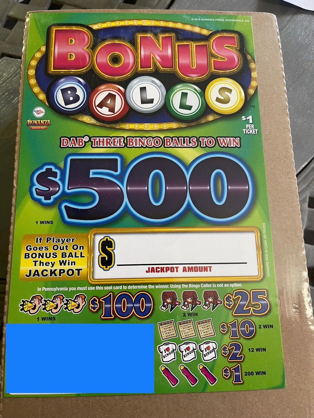 Bonus Balls Pull Tabs Etsy