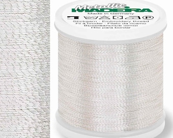 Madeira Metallic Thread 1000m Silver – Premium 40wt Machine Embroidery Thread for Quilting, Sewing, Decorative Seams & Crafts