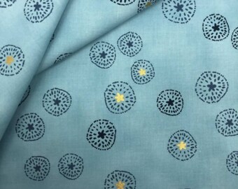 Flirtation Collection - Blooming Sky Blue Design with Metallic Details - 112cm Wide - Zen Chic- Moda Fabrics - 100% Cotton Fabric UK Seller