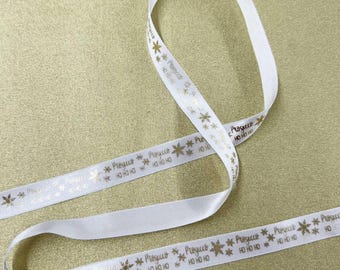 Prosecco Ho Ho Ho White and Gold 15mm Ribbon