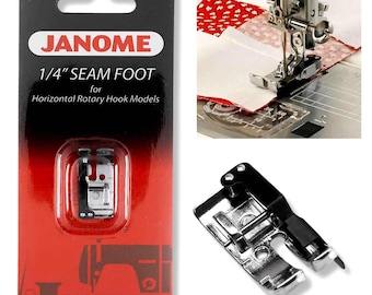 Janome 1/4" Seam Foot with Fabric Guide – Accurate Quilting & Topstitching – Fits 150, Sewist, QDC, Horizon, MC Series + More