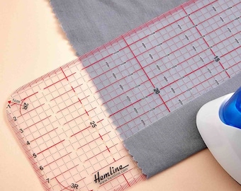 Hemline Ironing Ruler: 30cm x 10cm - Fibreglass, Heat Resistant - For Hems, Pleats, Seams & More - Essential Sewing Tools - Sewing Gifts