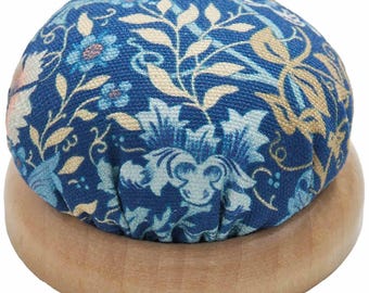 Woodblock Morris Blue Pin Cushion