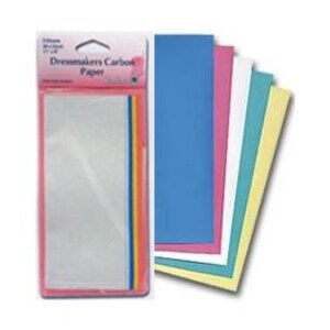 Dressmakers Carbon Paper 5 Sheet Pack | White, Blue, Red, Yellow | Transfer Pattern Markings | 28x23cm Tracing Paper for Sewing
