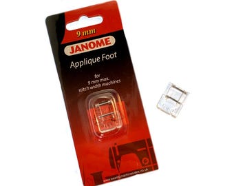 Janome Applique Foot – Clear Plastic Presser Foot for Precision Stitching on 9mm Machines, Perfect for Curves & Cornering