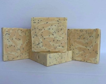 Lemon Poppy Seed/ handmade/ cold process bar soap/ Vegan