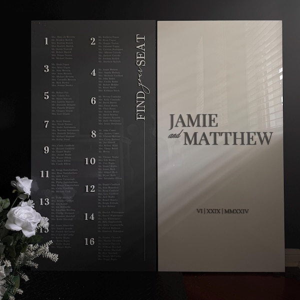 Acrylic Wedding Welcome Sign & Seating Chart Combo, Custom Reception Sign