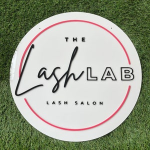 Round Business Logo Sign, 3D Door Wall Sign, Custom Logo Acrylic Business Signage, Office Storefront, Wall Hanging Business Office