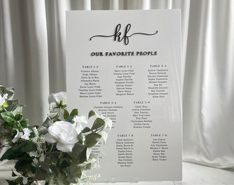 Wedding Seating Chart - Acrylic Wedding Seating Chart with 3D Acrylic | Custom Wedding Sign | Wedding Signage - Ceremony Seating Sign