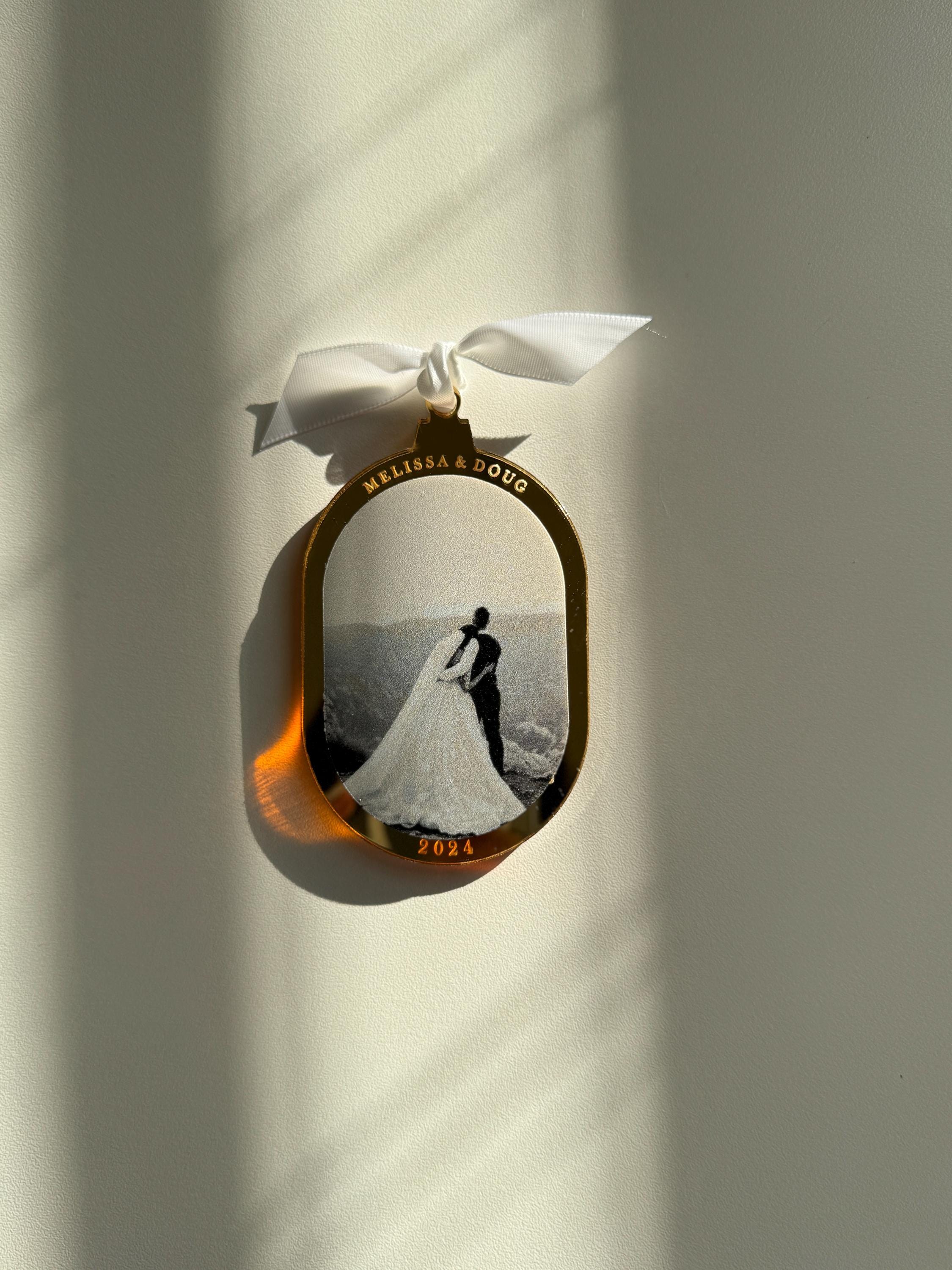 Photo Ornament | First Christmas Married   Ornament | Personalized, Christmas, Gift, Married, Couple, Engagement, Christmas tree