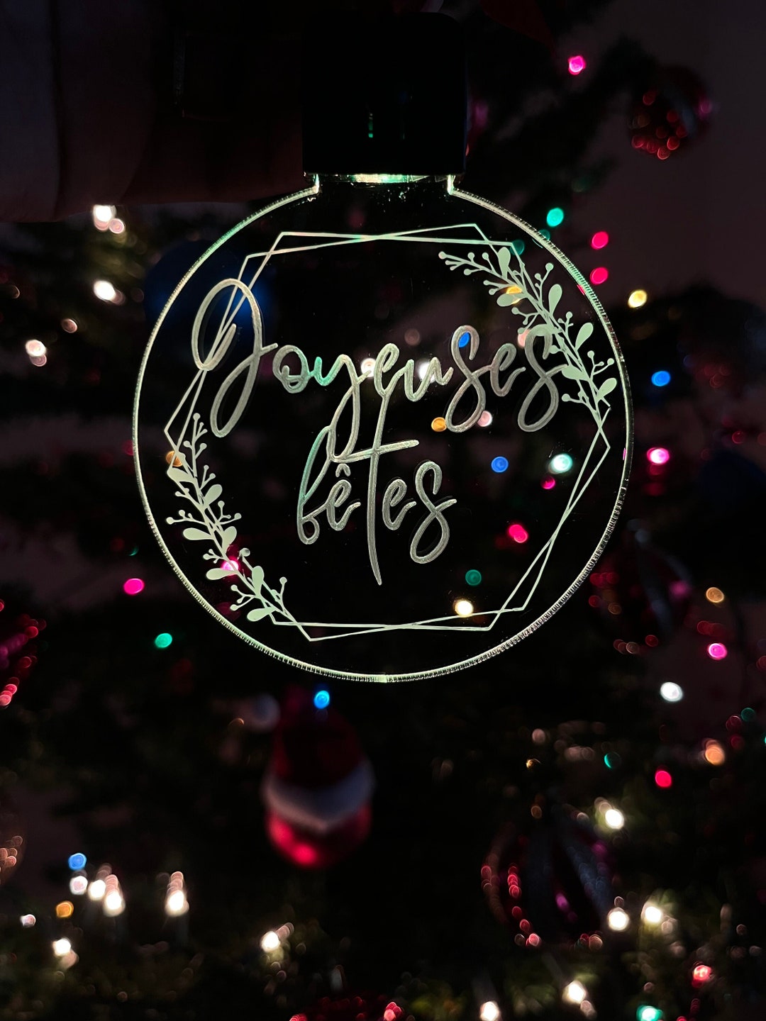 Personalized LED Ornaments Christmas, Personalized Gift, Christmas