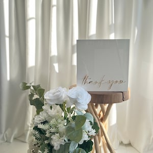 Boîte enveloppe de mariage en acrylique blanc brillant/boîte enveloppe pour événement/tirelire/boîte à cartes