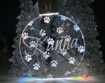 Personalized Dog LED Ornament | Puppy gift, Christmas, Gift, Christmas decor, handmade, gift ideas, stocking, Christmas tree