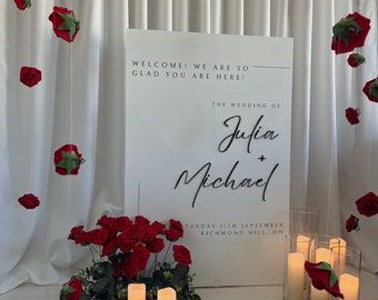 White Acrylic 3D Wedding Welcome Sign | Custom Names