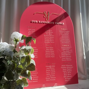 Hochzeits-Sitzplan - Bogen Acryl Hochzeits-Sitzplan mit 3D Acryl | Benutzerdefinierte Hochzeit Zeichen | Hochzeitsschild - Sitzplatzschild für die Zeremonie
