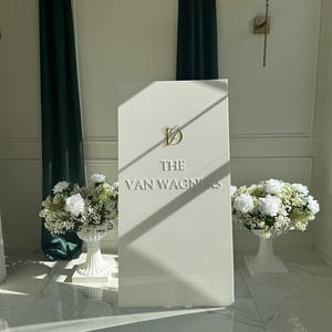 Acrylic Wedding Sign - Rectangular Acrylic Wedding Welcome Sign with 3D Acrylic Name | Custom Wedding Sign | Wedding Signage - Ceremony