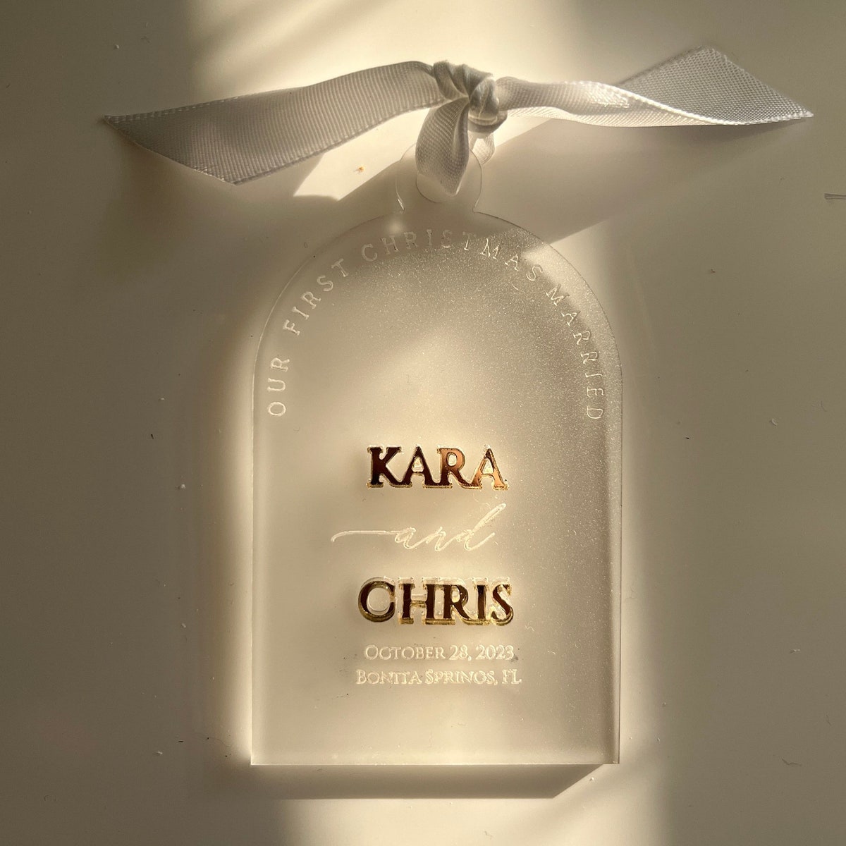First Christmas Married Wedding Sign Ornament | Personalized, Christmas, Gift, Married, Couple, Engagement, Christmas Tree Decor - Etsy