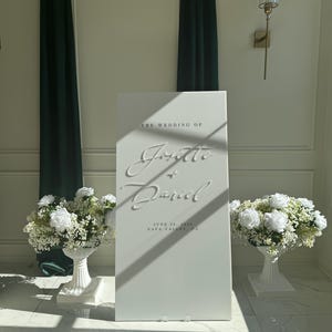 Letrero de boda acrílico - Letrero rectangular de bienvenida acrílico con nombre acrílico 3D / Letrero de boda personalizado / Señalización de boda - Ceremonia
