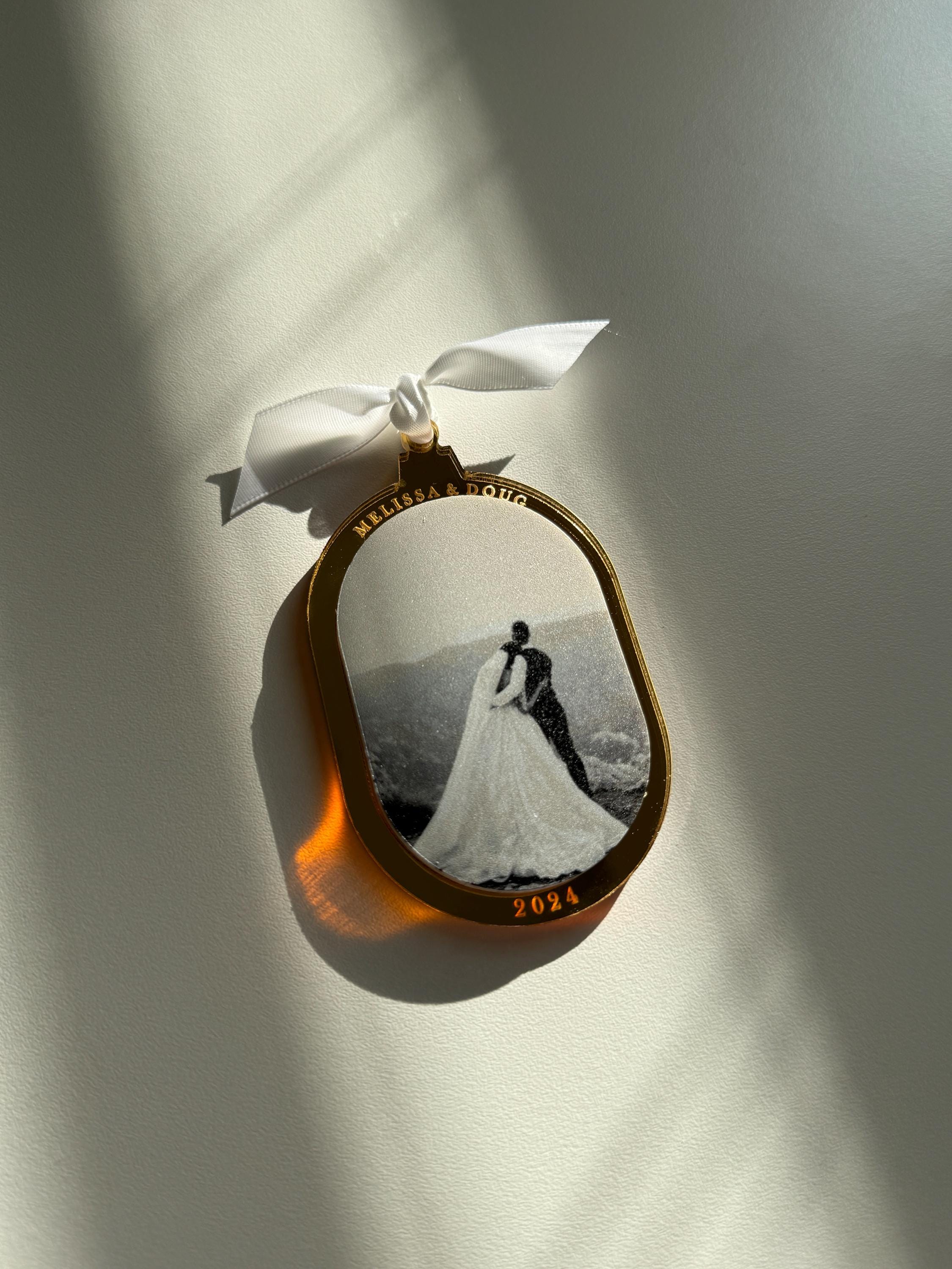 Photo Ornament | First Christmas Married   Ornament | Personalized, Christmas, Gift, Married, Couple, Engagement, Christmas tree