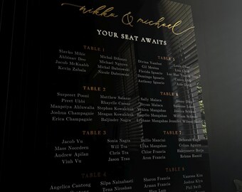 Wedding Seating Chart - Arch Acrylic Wedding Seating Chart with 3D Acrylic | Custom Wedding Sign | Wedding Signage - Ceremony Seating Sign