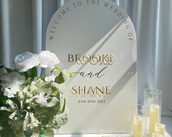 Custom 3D Acrylic Arch Wedding Welcome Sign, Modern Ceremony Entrance Decor