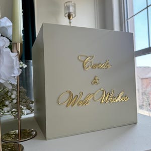 Glänzende weiße Umschlagbox aus Acryl / Hochzeitsumschlag / Geschenkbox / Spardose / Kartenbox